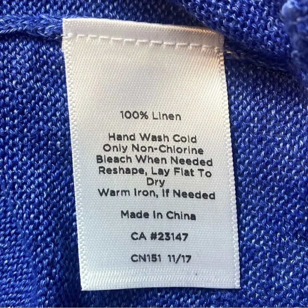 Talbots Blue Knit 100% Linen Top - Picture 4 of 8